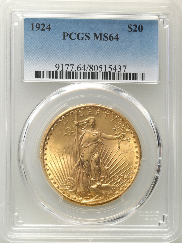 USA 20 dolarów 1924 Filadelfia PCGS MS64